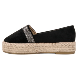 SHELOVET Espadrile Cu Cristale negru 1 SHELOVET Espadrile Cu Cristale negru 1