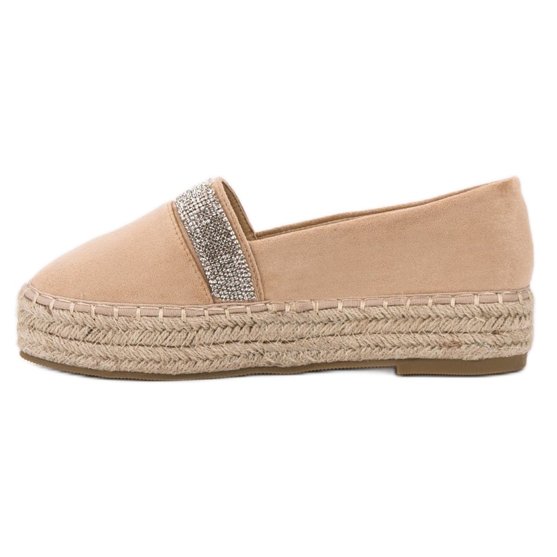 SHELOVET Espadrile Cu Cristale maro 1 SHELOVET Espadrile Cu Cristale maro 1