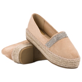 SHELOVET Espadrile Cu Cristale maro 2 SHELOVET Espadrile Cu Cristale maro 2