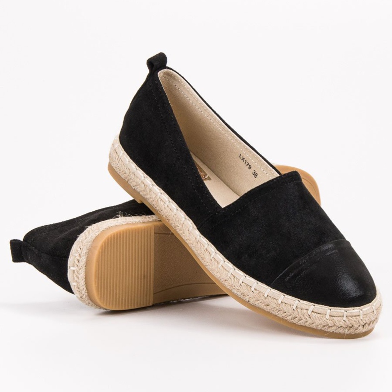 Forever Folie Espadrile din piele de căprioară negru 2 Forever Folie Espadrile din piele de căprioară negru 2