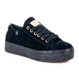 Tony Adidași din Velour Pe Platformă albastru 5
