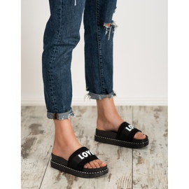 Erynn Iubesc papucii din piele intoarsa negru 2