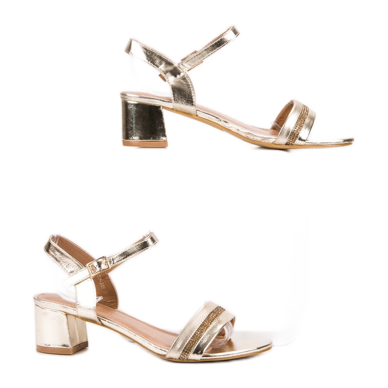SHELOVET Sandale aurii elegante de aur 1
