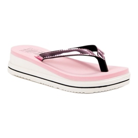SHELOVET Flip-flops cu pană roz 1