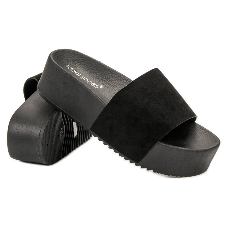 Ideal Shoes Papuci pe platformă negru 1