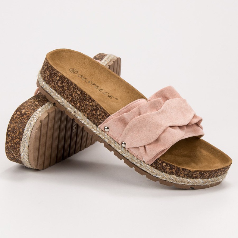 Bestelle Papuci Cu Frill roz 1