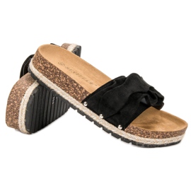 Bestelle Papuci Cu Frill negru 1