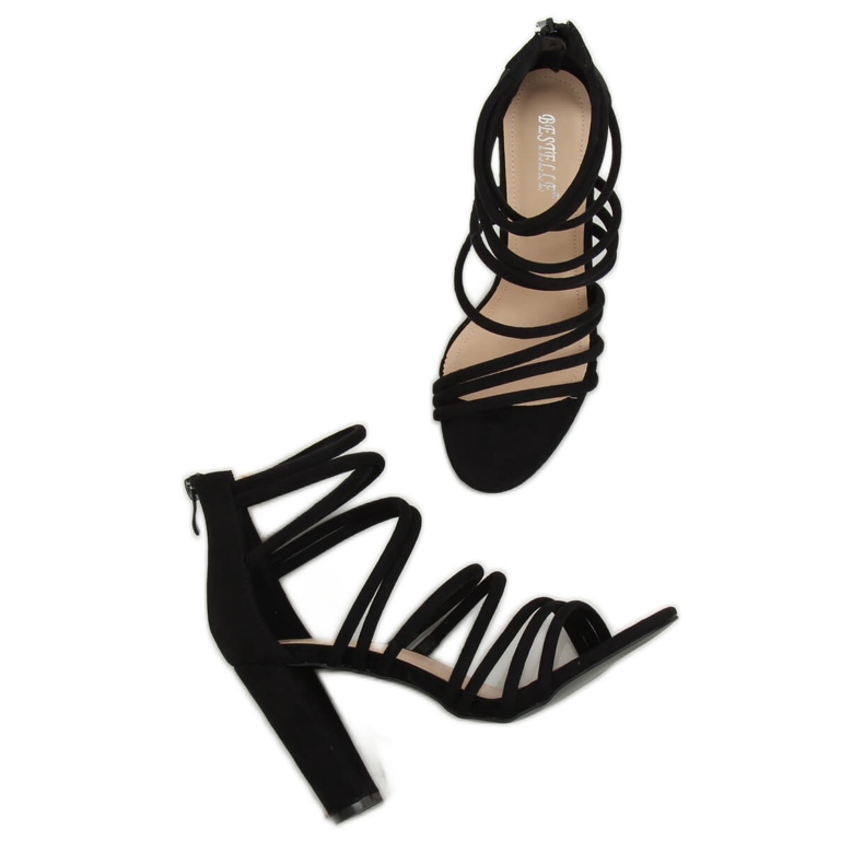 Sandale cu toc înalt negru AT-0662-L Negru 1