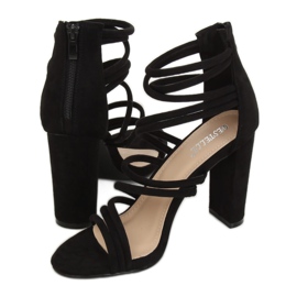 Sandale cu toc înalt negru AT-0662-L Negru 2