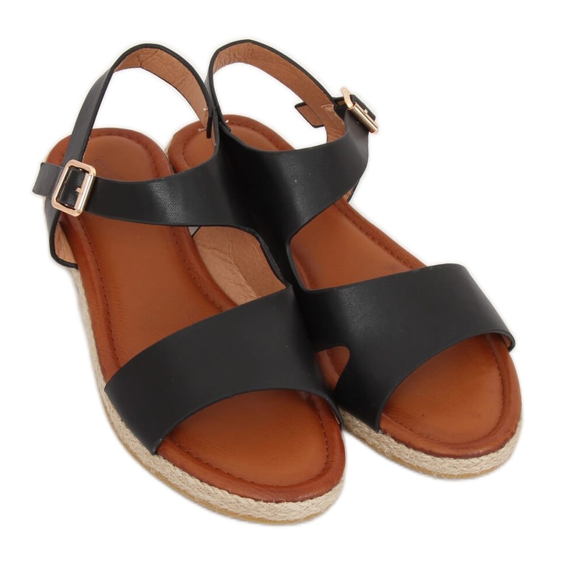 Sandale de damă negre H-7 Negre negru 2 Sandale de damă negre H-7 Negre negru 2