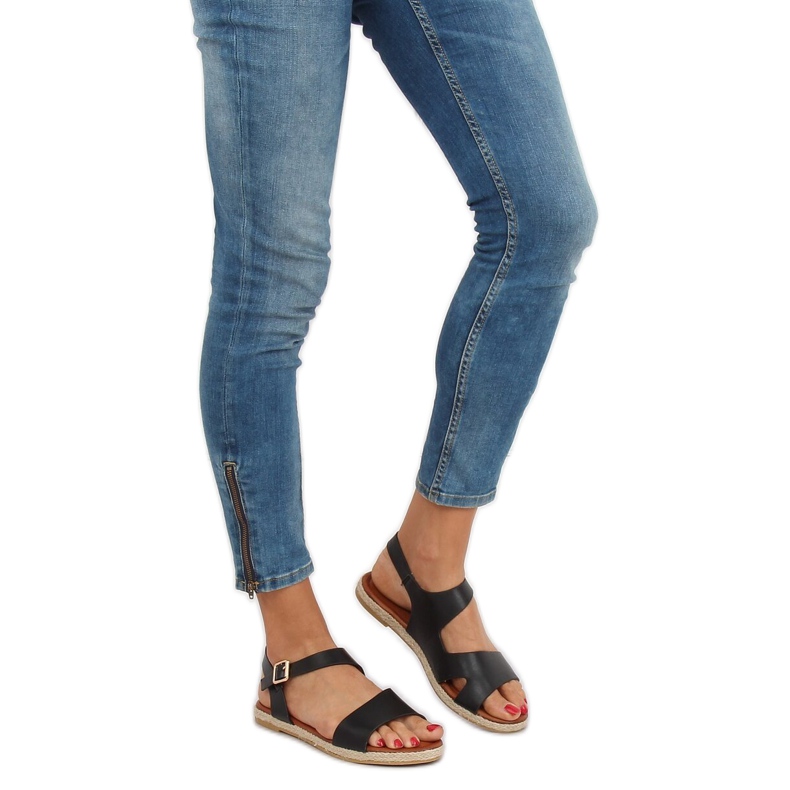 Sandale de damă negre H-7 Negre negru 1 Sandale de damă negre H-7 Negre negru 1