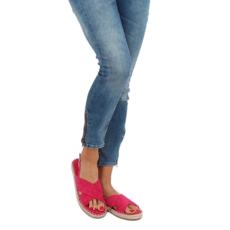 Sandale espadrile fucsia YJ-2M12 Fuchsia roz 1