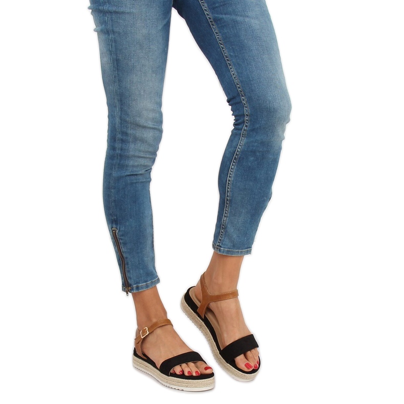 Sandale espadrile negre Y-8224 Negre negru 1