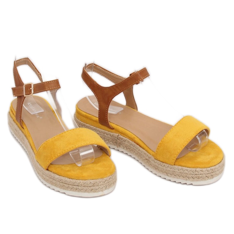 Sandale espadrile galbene Y-8224 Galbene maro 2