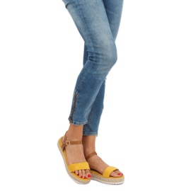 Sandale espadrile galbene Y-8224 Galbene maro 1