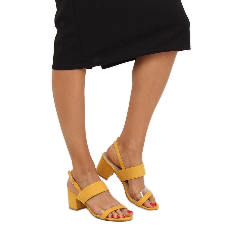 Sandale galbene cu toc înalt 660-1 / SA-2 Galben 1