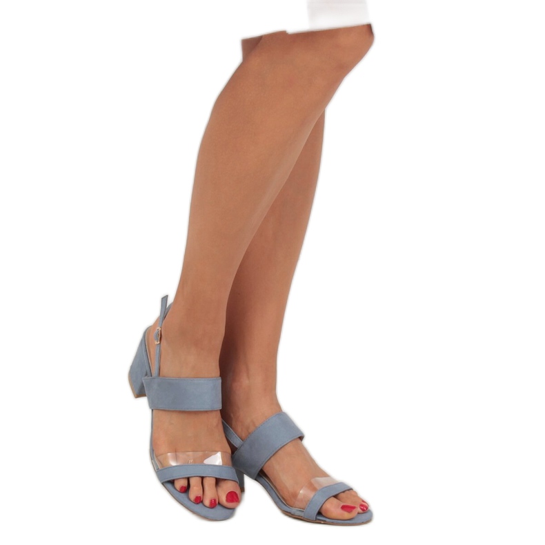 Sandale cu toc albastru 660-1 / SA-2 Albastru 1