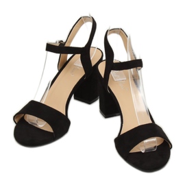 Sandale negre FH-3M25 negre pe stâlp negru 1