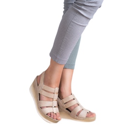 Goodin Sandale cu pene confortabile galben 2