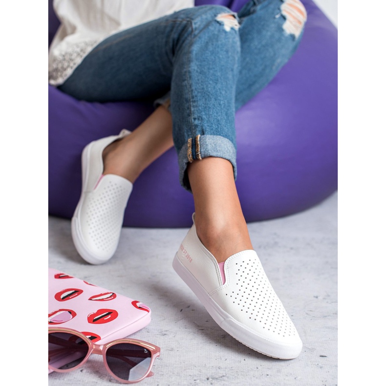 Mckeylor Slipons ajurati alb 1