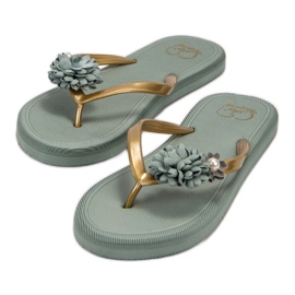 Ax Boxing Flip-Flops Cu Flori verde 2