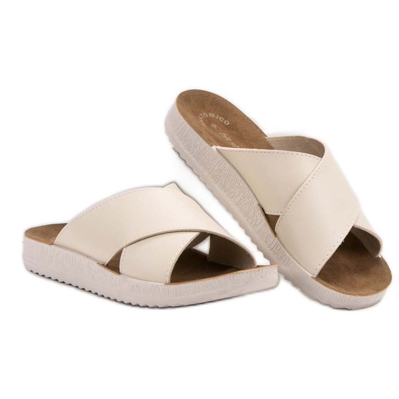 SHELOVET Papuci din piele ecologică maro 1