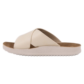 SHELOVET Papuci din piele ecologică maro 2