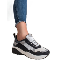 SHELOVET Adidași la modă alb negru gri 1