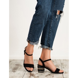SDS Sandale pe o bară negru 1