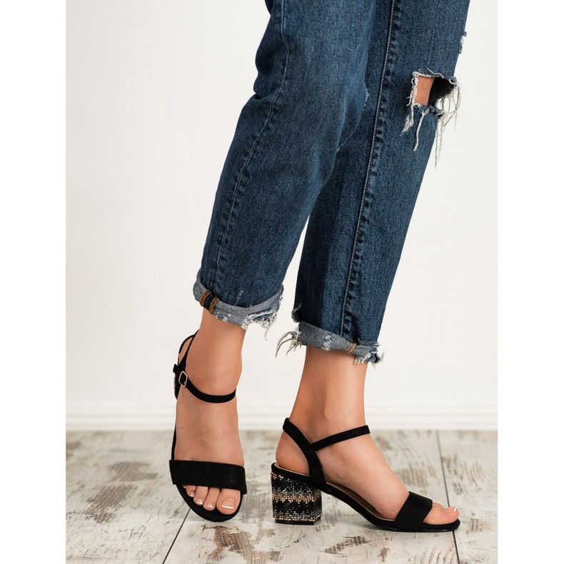 SDS Sandale pe o bară negru 1
