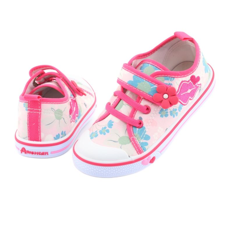 American Club Tălpi interioare din piele americană Mouth alb maro roz 4