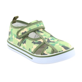 Pantofi pentru copii American Club cu velcro camo verde TEN 27/19 maro gri 1