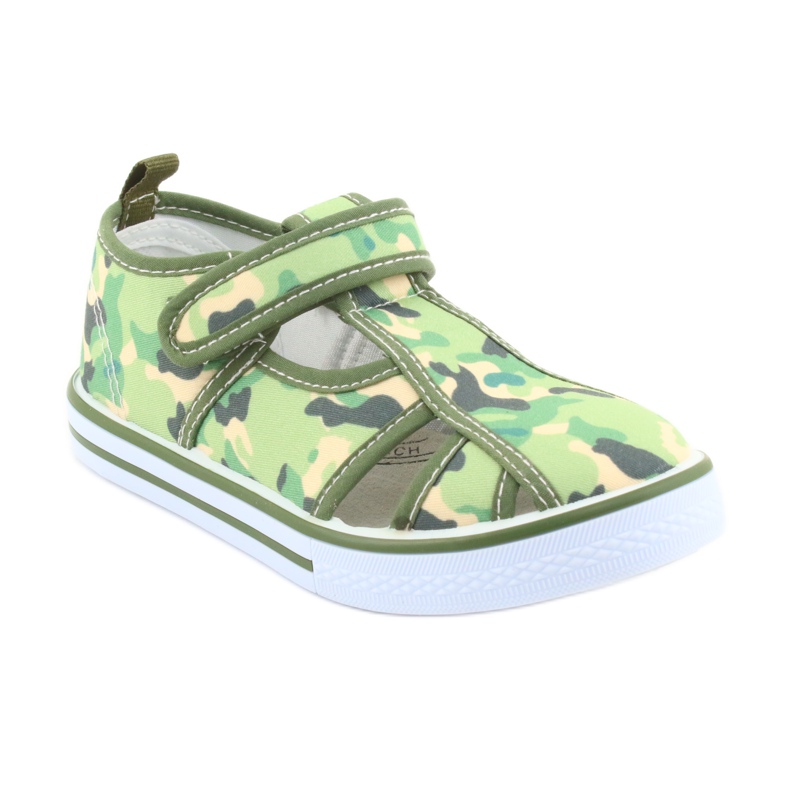 Pantofi pentru copii American Club cu velcro camo verde TEN 27/19 maro gri 1