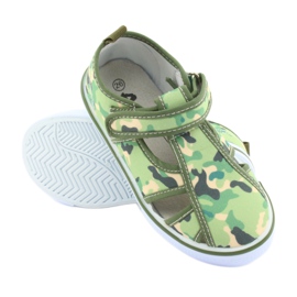 Pantofi pentru copii American Club cu velcro camo verde TEN 27/19 maro gri 3