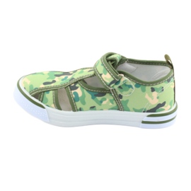 Pantofi pentru copii American Club cu velcro camo verde TEN 27/19 maro gri 2