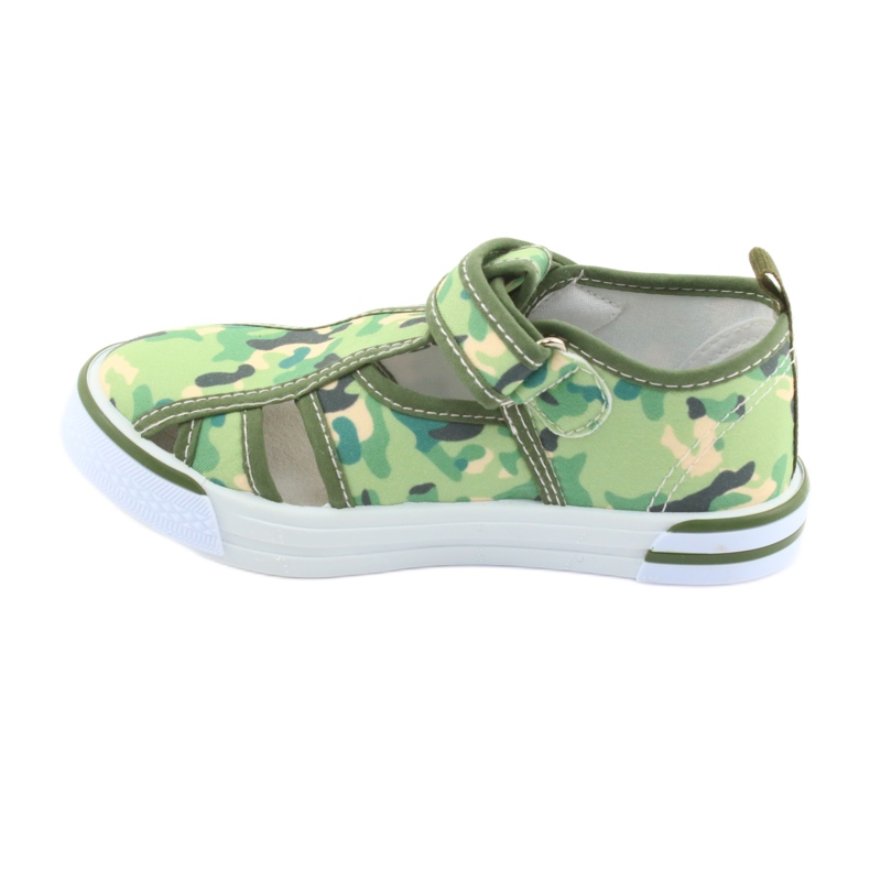 Pantofi pentru copii American Club cu velcro camo verde TEN 27/19 maro gri 2
