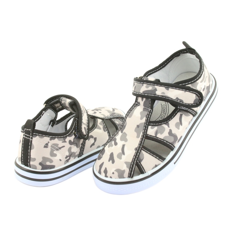 Pantofi pentru copii American Club cu branț din piele cu velcro alb maro negru gri 4 Pantofi pentru copii American Club cu branț din piele cu velcro alb maro negru gri 4