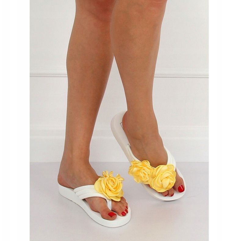 Flip-flops albe TS-33 White galben 1