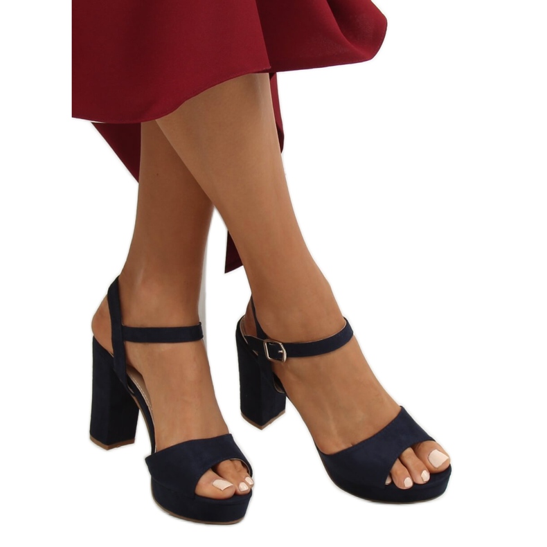 Sandale pe platforma YL96095 Navy albastru marin 1