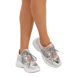 Pantofi sport gri BL170P Snake Skin roz 2