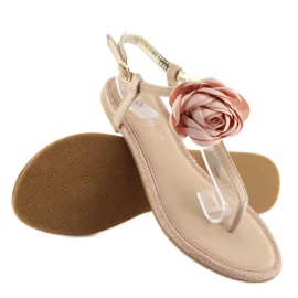 Flip-flops cu o floare roz T314P Roz 2