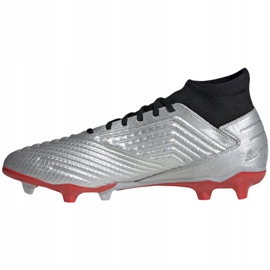 Ghete de fotbal Adidas Predator 19.3 Fg M F35595 roșu argint 1