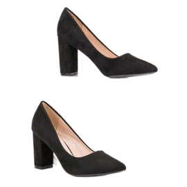 Diamantique Pompele din piele neagră negru 2