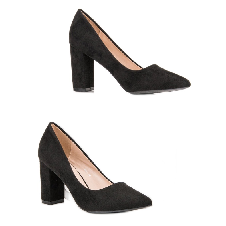 Diamantique Pompele din piele neagră negru 2