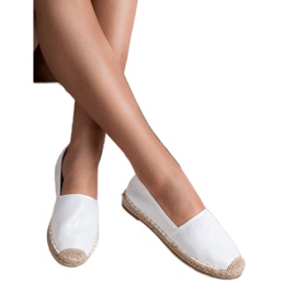 Ideal Shoes Încălțăminte din piele de căprioară alb 2