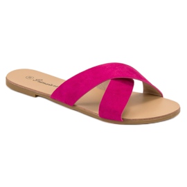 Primavera Papuci plat confortabili roz 1