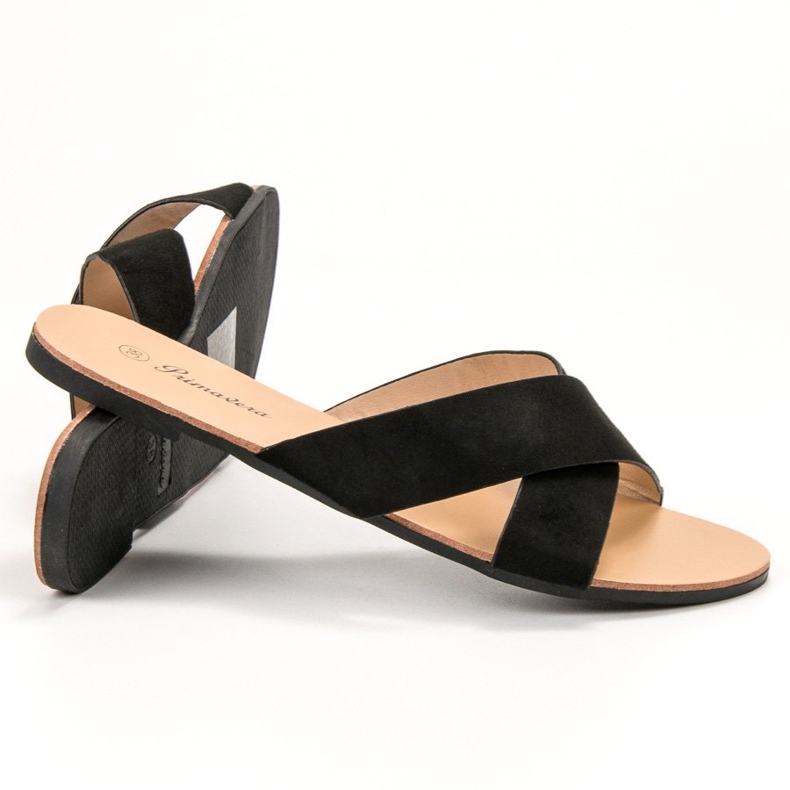 Primavera Papuci plat confortabili negru 1 Primavera Papuci plat confortabili negru 1