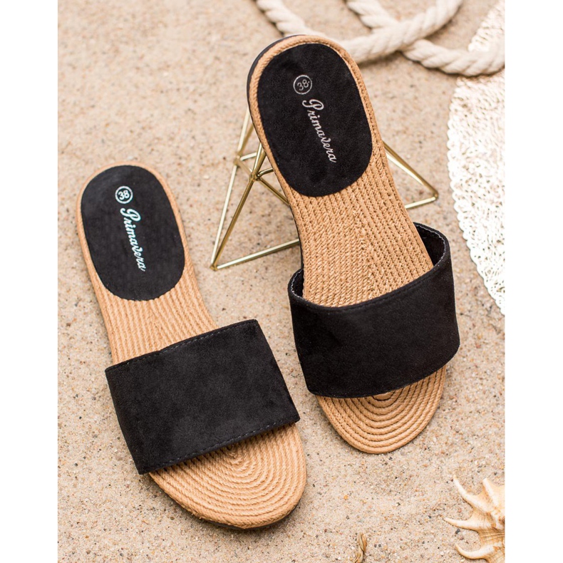 Primavera Papuci din piele negru 2