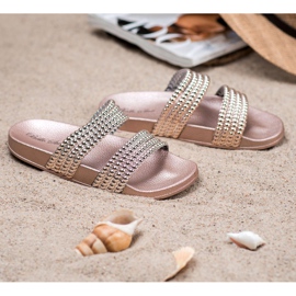 Bello Star Papuci cu margele galben 1 Bello Star Papuci cu margele galben 1