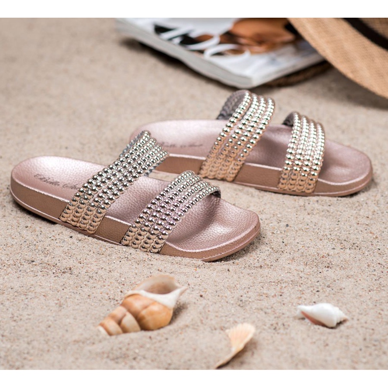 Bello Star Papuci cu margele galben 1 Bello Star Papuci cu margele galben 1